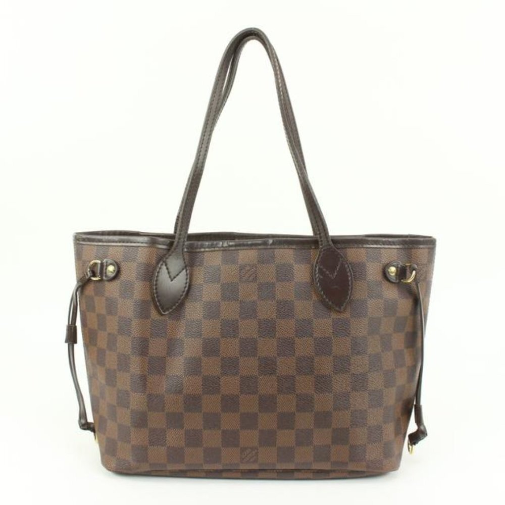 Louis Vuitton Small Damier Ebene Neverfull PM Tote Bag 4lv34s